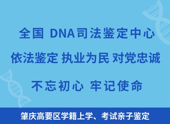 肇庆高要区学籍上学、考试亲子鉴定