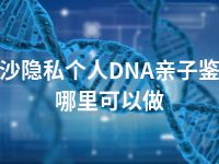 三沙隐私个人DNA亲子鉴定哪里可以做