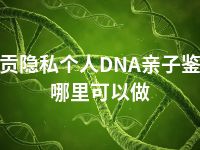 自贡隐私个人DNA亲子鉴定哪里可以做