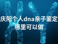 庆阳个人dna亲子鉴定哪里可以做