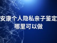 安康个人隐私亲子鉴定哪里可以做