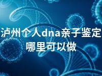 泸州个人dna亲子鉴定哪里可以做