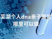 芜湖个人dna亲子鉴定哪里可以做