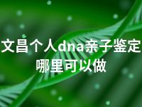 文昌个人dna亲子鉴定哪里可以做