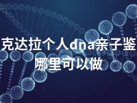 可克达拉个人dna亲子鉴定哪里可以做