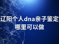 辽阳个人dna亲子鉴定哪里可以做