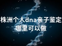 株洲个人dna亲子鉴定哪里可以做