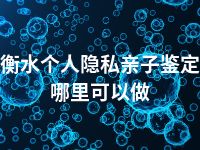 衡水个人隐私亲子鉴定哪里可以做