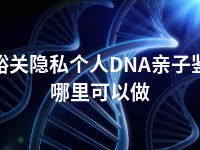 嘉峪关隐私个人DNA亲子鉴定哪里可以做