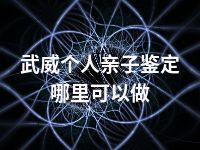 武威个人亲子鉴定哪里可以做