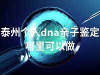 泰州个人dna亲子鉴定哪里可以做