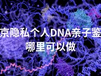 南京隐私个人DNA亲子鉴定哪里可以做