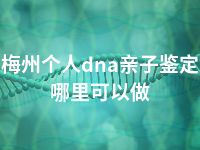 梅州个人dna亲子鉴定哪里可以做