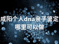 咸阳个人dna亲子鉴定哪里可以做