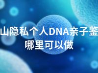 乐山隐私个人DNA亲子鉴定哪里可以做