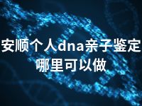 安顺个人dna亲子鉴定哪里可以做