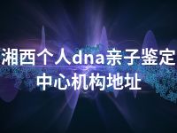 湘西个人dna亲子鉴定中心机构地址