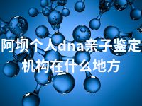 阿坝个人dna亲子鉴定机构在什么地方