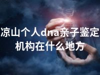 凉山个人dna亲子鉴定机构在什么地方