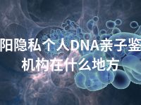 洛阳隐私个人DNA亲子鉴定机构在什么地方