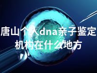 唐山个人dna亲子鉴定机构在什么地方