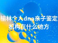 榆林个人dna亲子鉴定机构在什么地方