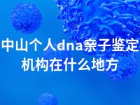 中山个人dna亲子鉴定机构在什么地方