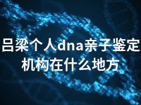 吕梁个人dna亲子鉴定机构在什么地方