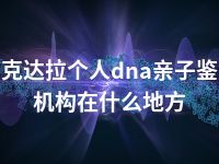 可克达拉个人dna亲子鉴定机构在什么地方