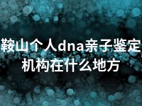 鞍山个人dna亲子鉴定机构在什么地方