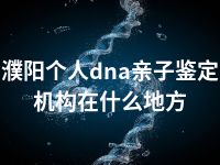 濮阳个人dna亲子鉴定机构在什么地方