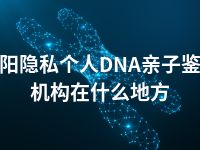 阜阳隐私个人DNA亲子鉴定机构在什么地方