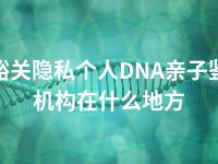 嘉峪关隐私个人DNA亲子鉴定机构在什么地方