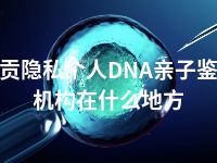 自贡隐私个人DNA亲子鉴定机构在什么地方