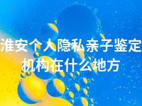 淮安个人隐私亲子鉴定机构在什么地方