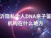 临沂隐私个人DNA亲子鉴定机构在什么地方