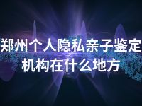 郑州个人隐私亲子鉴定机构在什么地方