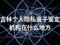 吉林个人隐私亲子鉴定机构在什么地方