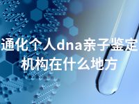 通化个人dna亲子鉴定机构在什么地方