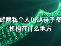 赤峰隐私个人DNA亲子鉴定机构在什么地方