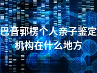 巴音郭楞个人亲子鉴定机构在什么地方