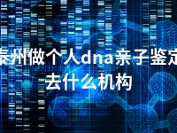 泰州做个人dna亲子鉴定去什么机构