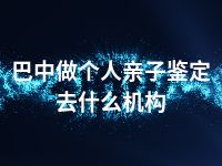 巴中做个人亲子鉴定去什么机构