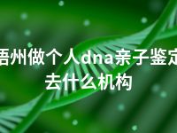 梧州做个人dna亲子鉴定去什么机构