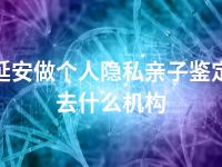 延安做个人隐私亲子鉴定去什么机构