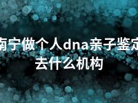 南宁做个人dna亲子鉴定去什么机构