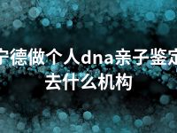 宁德做个人dna亲子鉴定去什么机构