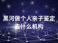 黑河做个人亲子鉴定去什么机构