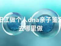 阳江做个人dna亲子鉴定去哪里做