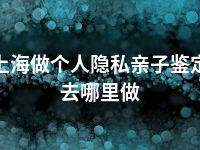 上海做个人隐私亲子鉴定去哪里做